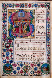 Piccolomini-Bibliothek: Chorbuch, cod. 23.8, ff. 100v mit „Pfingsten“ von Unbekannter Künstler