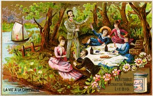 Picknick auf dem Land in Frankreich im späten 19. Jahrhundert
