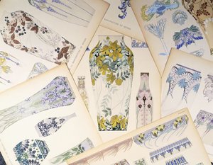 Polychrome Platten von Sevres-Designs; Cartons de la manufacture de Sevres