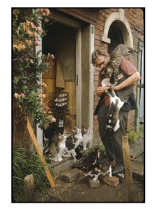 Porträt von George Seale, exzentrischer Engländer, umgeben von seinen Katzen von Unbekannter Künstler