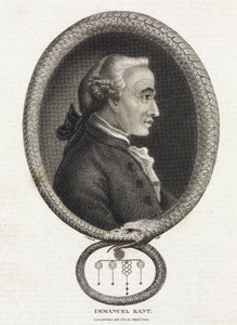 Porträt des Philosophen Immanuel Kant (1724-1804), in einem Rahmen, der von einer Schlange gebildet wird, die sich in den Schwanz beißt von Unbekannt