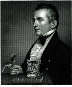 Porträt von Charles Waterton (1782 - 1865), englischer Naturforscher, Reisender auf einer Gravur des 19. Jahrhunderts.