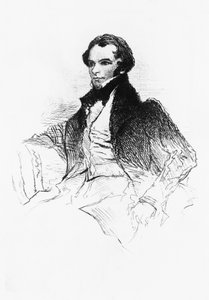 Porträt von Prosper Merimee (1803-1870), französischer Schriftsteller, Dramatiker, Historiker und Archäologe, Gravur aus Prosper Merimee, Ses portraits, ses dessins, sa bibliotheque, von Maurice Tourneux, veröffentlicht von Charavay freres