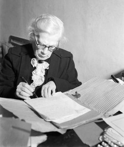Porträt von Tatiana Tolstoj, Tochter von Leo Tolstoi. - Rom - 1958 von Unbekannt