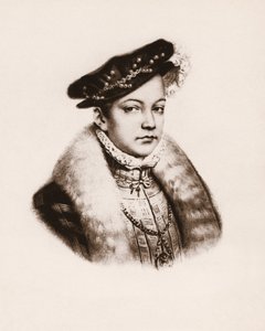 Porträt des Königs von Frankreich Franz II. (1544-1560) Gravur des 19. Jahrhunderts