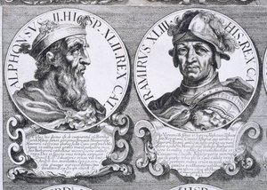 Porträts von Alfons II. und Ramiro I. (Lithografie) von Unbekannt