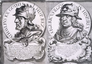 Porträts von Ataulf und Sigerich (Lithografie) von Unbekannt