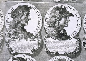Porträts von Fruela II und Alfons IV (Lithografie)