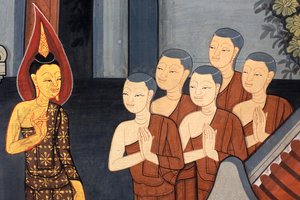 Prinz Rama. Wandmalerei-Detail an den Innenwänden des Vihara aus der Ära von König Rama III, das den Ramakian darstellt. Wat Pho - Wat Phra Chettuphon. 1788. Bangkok, Thailand von Unbekannt