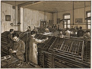 Druckerei in Budapest (Gravur, ca. 1910) von Unbekannter Künstler