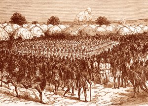 Protest in Masindi gegen den britischen Entdecker Samuel Baker von Unbekannter Künstler