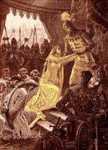 Königin Philippa bittet um Gnade für die Bürger von Calais im Jahr 1347