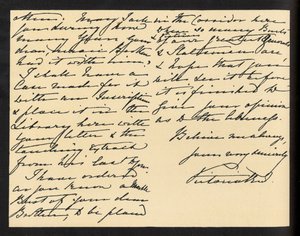 Königin Victoria - handgeschriebener Brief an Miss Mary Augusta Gordon, in dem sie sich für die Bibel bedankt, die sie als Geschenk erhalten hat