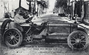 Rennen, Großer Preis von Frankreich (ACF): Barrel fährt ein Brasier-Auto auf dem Seine Inferieure Circuit, 2. Juli von Unbekannt