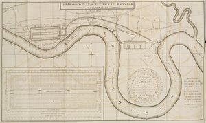Ralph Walkers vorgeschlagener Plan der Wet Docks in Wapping, London von Unbekannt