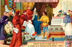 Raffael präsentiert Modell der Petersbasilika