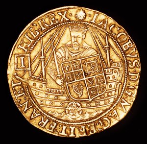 Seltene Münze, England Gold Spur Ryal, König James I. auf Schiff mit Schild von Unbekannter Künstler