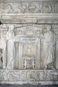 Relief auf römischem Sarkophag Sidamara-Typ/Istanbul Museum/Türkei von William M. Timlin