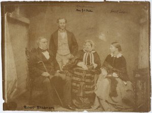 Robert Stephenson, englischer Maschinen- und Bauingenieur, und Familie, ca. 1850er