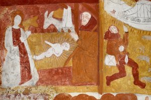 Romanische Kunst: Die Kapelle der Heiligen Katharina, Gewölbe im Wiegenwind, die Kindheit Christi, die Passion, das Jüngste Gericht und Christus in der Majestät. Fresken der Kirche Notre Dame d