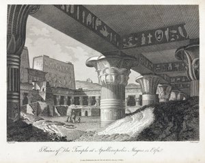 Ruinen des Tempels von Apollinopolis Magna in Edfu (heutiges Tell El Balamoun, Ägypten) (ursprünglich dem Horus geweihter Tempel, erbaut zwischen 237 und 57 v. Chr.) von Unbekannt