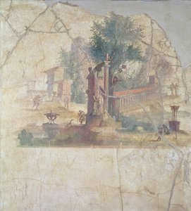 Sacro-idyllische Landschaft, aus der Villa von Agrippa in Boscoreale, Jahrhundert n. Chr. von Unbekannt