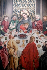 Katholische Kirche Saint-Pierre le Vieux, Christus in seiner Passion, Das letzte Abendmahl, Gemälde von Henri Lutzelman 15. Jahrhundert, Straßburg, Frankreich (Foto) von Unbekannt