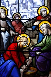 Kirche Saint Aignan, Jesus wäscht die Füße seiner Jünger, Chartres, Frankreich von Unbekannt