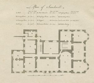 Sandwell Park - Plan des Saals von Unbekannt