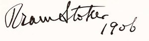 Unterschrift von Bram Stoker