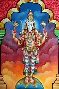 Sri Vadapathira Kaliamman Hindu-Tempel. Avatar von Vishnu. Kalki 10. Inkarnation. Singapur