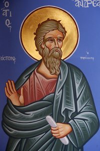 Sankt-Andreas-Fresko in der orthodoxen Kirche von Pedoulas, Pedoulas, Zypern von Unbekannt