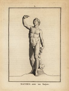 Statue des Bacchus, römischer Gott des Weins, nackt mit einem Satyr