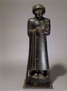 Statue von Gudea, Prinz von Lagash, Neusumerisch, aus Telloh, antikes Girsu, ca. 2130 v. Chr. von Unbekannt