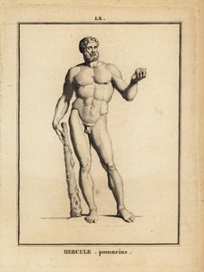 Statue des Hercules Pomarius, römischer Held und Gott, mit einem großen Keule