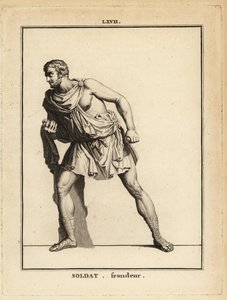 Statue eines römischen Soldaten, Schleuderer oder Schleuderinfanterist von Unbekannt