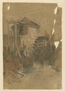 Stoke-upon-Trent - Boothen Mill (getönte Lithographie) von Unbekannt