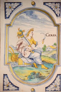 Ofenstil mit der Figur der Ceres. 17. Jahrhundert, Budapest, Ungarn von Unbekannt