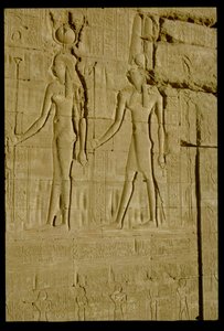 Versenktes Relief mit Darstellung von Hathor und Horus von Unbekannt