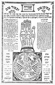 Tefillah (Gebetskapsel) mit Hand aus Palästina, ca. 1930