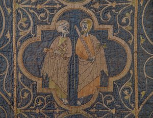 Die Clare-Kasel, Detail von St. Peter und St. Paul, Britisch von Unbekannt
