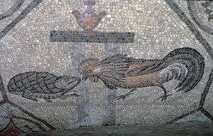 Der Hahn und die Schildkröte (Detail), ca. 313 n. Chr.