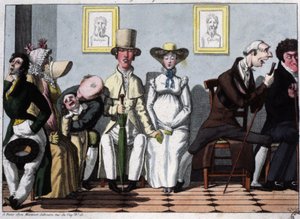 Das Wartezimmer des Arztes, die schwangere Frau, ca. 1850