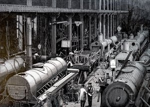 Die Fertigungshalle der Robert Stephenson and Company von Unbekannt