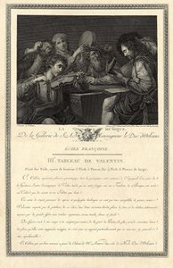 Die Musik. Gravur der Galerie Seiner Exzellenz des Herzogs von Orléans nach einem Gemälde des Malers Le Valentin