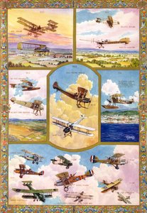 Der Fortschritt der Luftfahrt von 1910 bis 1918 von Unbekannter Künstler