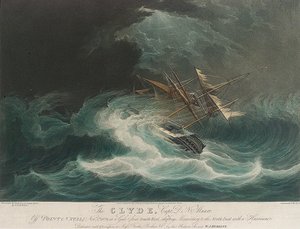 Das Schiff Clyde, vor Point Natal (?), gefangen im Sturm am 1. November von Unbekannter Künstler