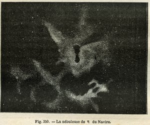 Der Nebel des Schiffes. Gravur aus Camille Flammarions „Les étoiles et les autres curiosités du ciel“