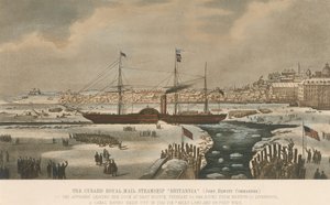 Das Dampfschiff Britannia der Cunard Company verlässt die Bostoner Docks (USA) am 3. Februar von Unbekannter Künstler
