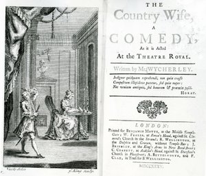 Titelseite des Drehbuchs für The Country Wife am Royal Theatre von Unbekannt